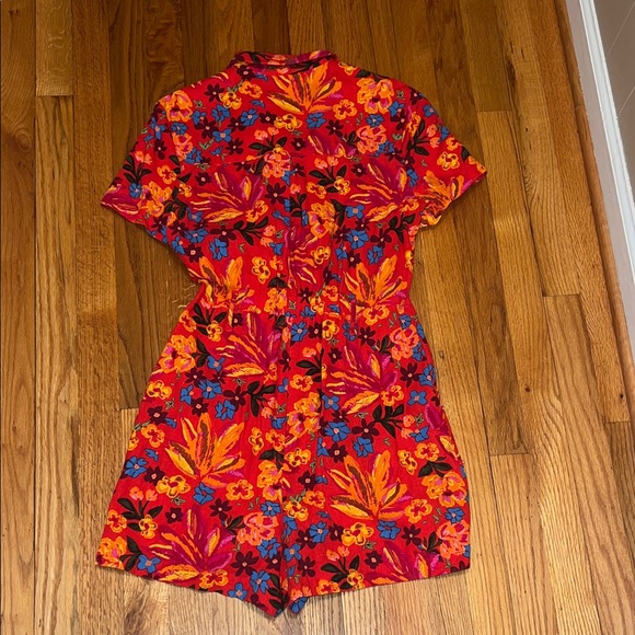 Floral Red Jumpsuit - Picture 4 of 4